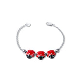 Cute Ladybugs Sterling Silver Bracelet for Babies