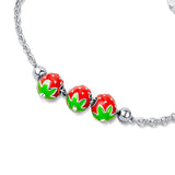 Sweet Strawberry Sterling Silver Bracelet for Babies