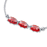 Red Beetle Sterling Silver Bracelet for Babies