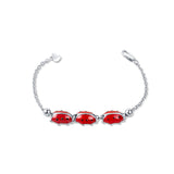 Red Beetle Sterling Silver Bracelet for Babies
