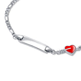 Touching Heart Sterling Silver Bracelet for Babies