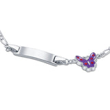 Purple Butterfly Sterling Silver Bracelet for Babies