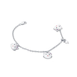 Pink Kitty Charms Sterling Silver Bracelet for Babies