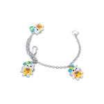 Experience luxury and comfort with our Yellow Dress Kitty Charms Sterling Silver Bracelet for Babies. Made with Sterling silver, this bracelet is comfortable for babies aged 1.5 to 2 years. Adorned with precious enamel-finished hello kitty charms, it's the perfect gift for your little one. Its silver finish adds a touch of elegance.