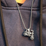 Biker Sterling Silver Oxidised Pendant