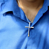 Luxe Gold Cross 925 Sterling Silver Pendant for Men