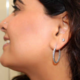 Classic Big Round 925 Sterling Silver Hoops