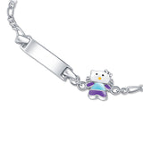 Purple Dressed Kitty Sterling Silver Bracelet for Babies