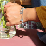 Starry Heart Silver Bracelet for Women