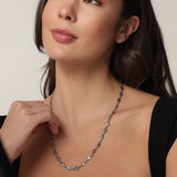 Lucky Bloom 925 Sterling Silver Oxidised Necklace