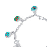 Smileys Emoji Charms Sterling Silver Bracelet for Babies