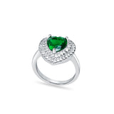 Endless Love Silver Ring for Women - Green
