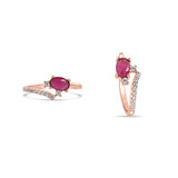 Aahana 925 Sterling Silver Toe Ring in Rose Gold with Ruby