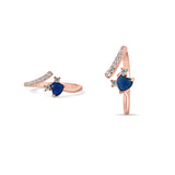Blue Love 925 Sterling Silver Toe Ring for Women in Rose Gold