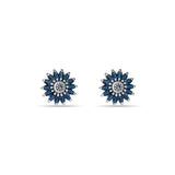 Blue Bloom 925 Sterling Silver Studs for Women with Blue Sapphire
