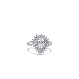 Shiny Droplet Sterling Silver Ring for Women with Zirconia