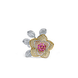 Rosina Sterling Silver 3-Tonned Ring for Women with Pink Zirconia