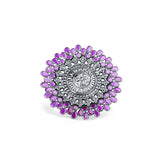 Gunjita Sterling Silver Bezel Ring for Women with Pink Stones