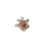 Rosina Sterling Silver 3-Tonned Ring for Women with Pink Zirconia