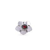 Phoolwa Ring for Women - Mother of Pearl with Ruby