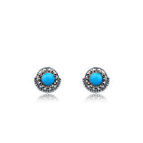Floral Turquoise Girls Studs