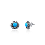 Floral Turquoise Girls Studs