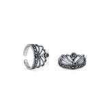 Malika Sterling Silver Toe Rings for Women with Marcasite