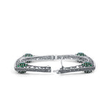 Mayara Square Shape Silver Kada for Women with Emerald