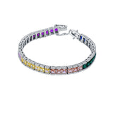 Colorful Splash Sterling Silver Tennis Bracelet for women