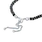 Black Nazariya Silver Adjustable Bracelet for Kids