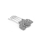 Fine 925 Sterling silver hair clip for her is finished in oxidised and have a intricated pattern of flower and around.