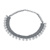 Bhagwati Sterling Silver Oxidised Necklace for Women