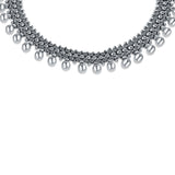 Bhagwati Sterling Silver Oxidised Necklace for Women