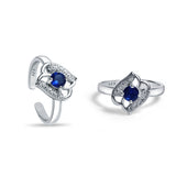 Vibha Sterling Silver Toe Ring for Women - Blue