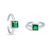 Kamya Sterling Silver Toe Ring for Women - Green