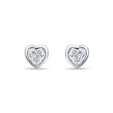 Shining Heart Sterling Silver Stud for Girl