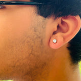 Glimmering Man Sterling Silver Rose-Gold Stud for Men - Small - Single