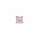 Glitzy Men Sterling Silver Rose-Gold Stud for Men - Small - Single