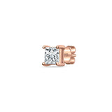 Glitzy Men Sterling Silver Rose-Gold Stud for Men - Small - Single