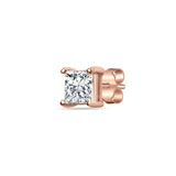 Glitzy Men Sterling Silver Rose-Gold Stud for Men - Big - Single