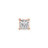 Glitzy Men Sterling Silver Rose-Gold Stud for Men - Big - Single