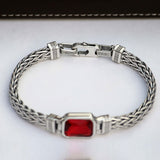 Red Luxe 925 sterling silver Turkish Bracelet for men