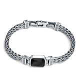 Black Luxe 925 sterling silver Turkish Bracelet for men