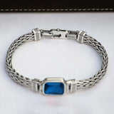 Blue Luxe 925 sterling silver Turkish Bracelet for men