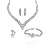 Simmery Petals Sterling silver Sets for women with zirconias