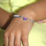 Purple Butterfly Sterling Silver Bracelet for Babies