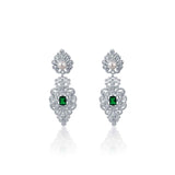 Magical Sparkle with Green Stone Chandelier Earrings