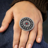 Gardenia Bold Ring with Red Stone