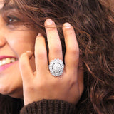 Dazzling Flower Ring for Women (Size 7.5)