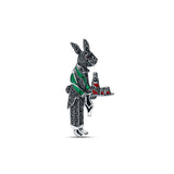 Evening Muse Rabbit Oxidised Silver Brooch for Women